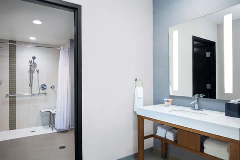 Room, 1 King Bed with Sofa bed, Accessible, Bathtub | Bathroom | Combined shower/tub, free toiletries, hair dryer, towels