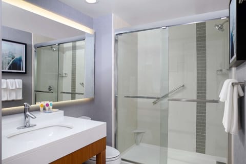 Room, 1 King Bed with Sofa bed | Bathroom | Combined shower/tub, free toiletries, hair dryer, towels