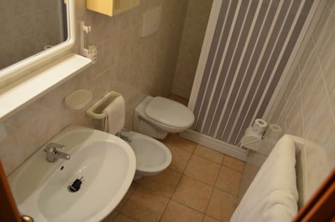 Shower, free toiletries, hair dryer, bidet