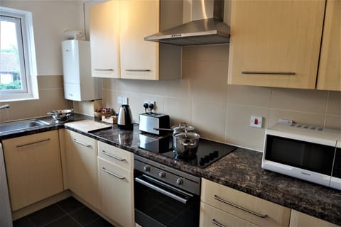 Business Apartment | Private kitchen | Fridge, microwave, oven, electric kettle