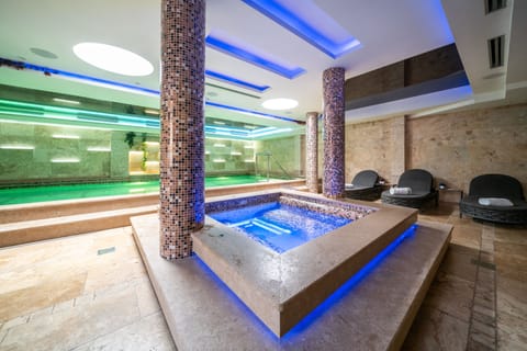 Sauna, spa tub, steam room