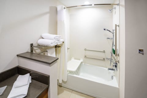 Studio, 1 King Bed with Sofa bed | Bathroom | Shower, hydromassage showerhead, free toiletries, hair dryer