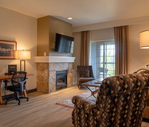 Superior Suite, 1 King Bed, Mountain View (Mountain View Junior King Suite) | Living area | 50-inch TV with cable channels