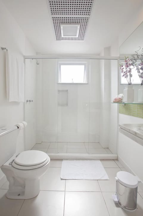 Shower, bidet, towels, soap