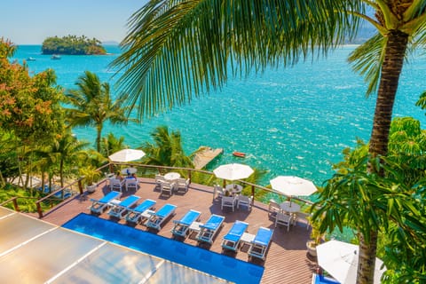 Private beach, sun loungers, beach towels, snorkeling