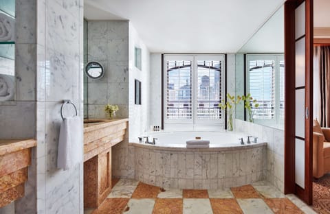 Suite (Ambassador) | Bathroom | Separate tub and shower, deep soaking tub, rainfall showerhead