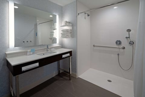 Room, 1 King Bed, Accessible (Roll-In Shower) | Bathroom shower