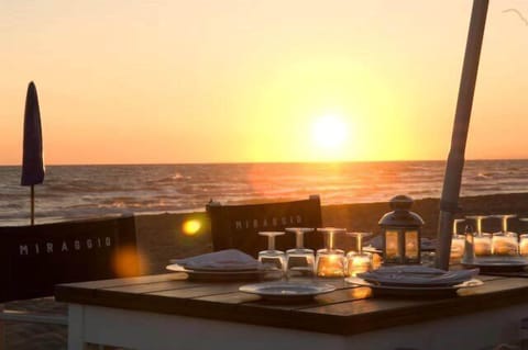 Beach nearby, sun loungers, beach umbrellas