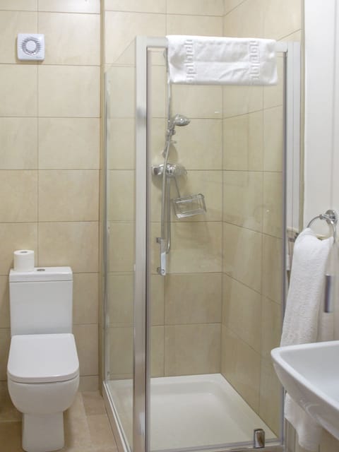 Single Room | Bathroom | Shower, hair dryer, towels