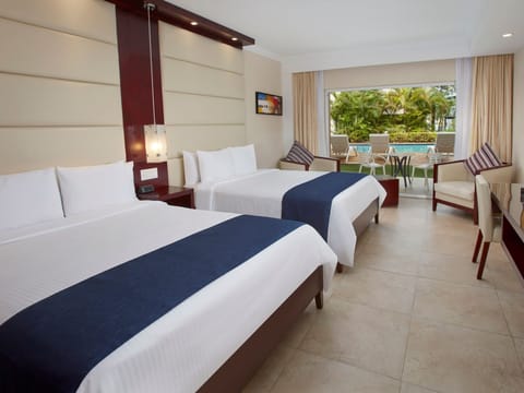 Standard Room, 2 Queen Beds, Pool View | In-room safe, blackout drapes, iron/ironing board, free WiFi