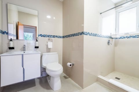 Studio Suite Plus | Bathroom | Shower, rainfall showerhead, eco-friendly toiletries, hair dryer