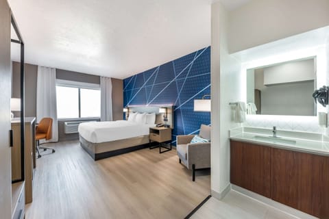 Standard Room, 1 King Bed, Non Smoking | Desk, laptop workspace, blackout drapes, iron/ironing board