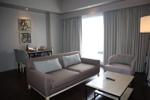 Apartment, 1 Bedroom | Living area | 43-inch LED TV with cable channels, TV