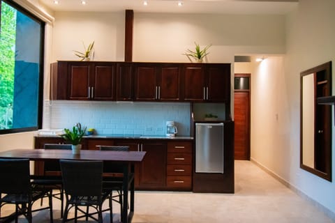 Apartment | Private kitchen | Full-size fridge, microwave, stovetop, coffee/tea maker