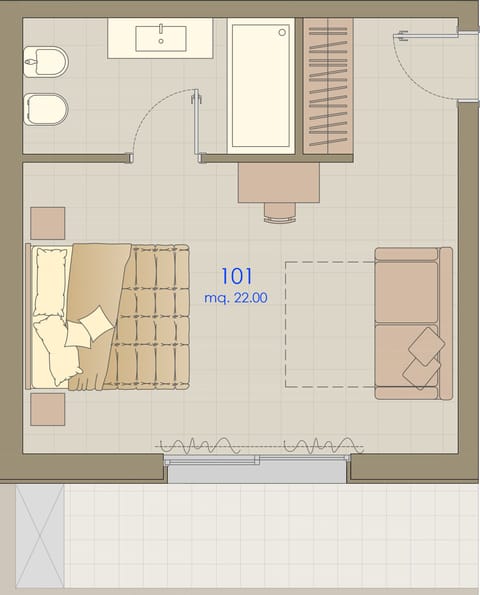 Comfort Triple Room | Floor plan