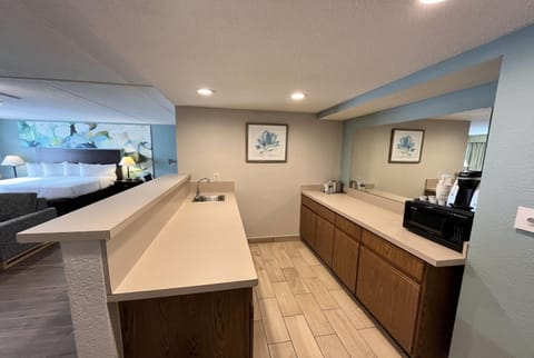 Premium bedding, pillowtop beds, desk, blackout drapes