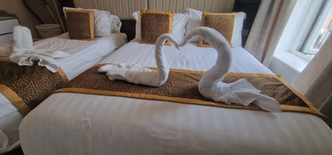 Pillowtop beds, desk, free WiFi, bed sheets