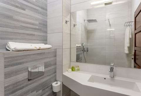 Single Room | Bathroom | Shower, hair dryer, bathrobes, slippers