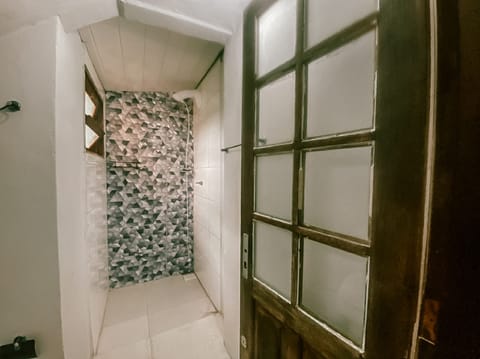 Premium Studio | Bathroom | Shower, hair dryer, towels, soap