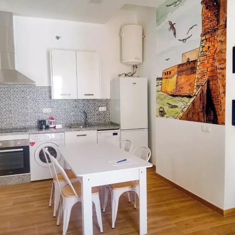 Deluxe Apartment, 2 Bedrooms, Balcony, City View | Private kitchen | Fridge, microwave