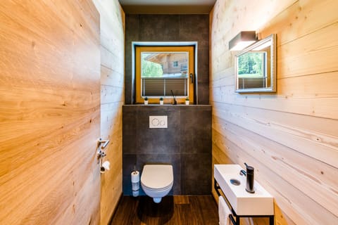 Superior Chalet | Bathroom | Designer toiletries, hair dryer, bathrobes, slippers
