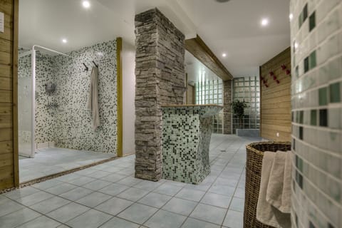 Sauna, spa tub, steam room