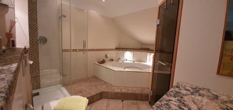 Junior Suite | Bathroom | Shower, hair dryer, towels