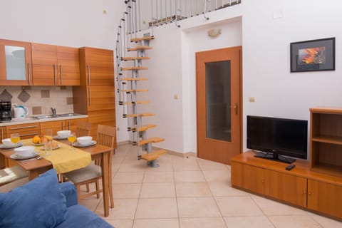 Comfort Apartment, 2 Bedrooms, Pool View | Living area | Flat-screen TV