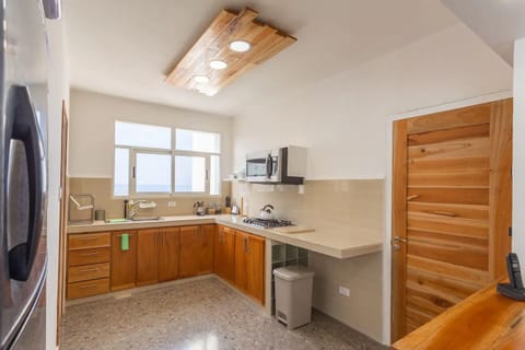 Deluxe Apartment | Private kitchen | Full-size fridge, microwave, oven, espresso maker