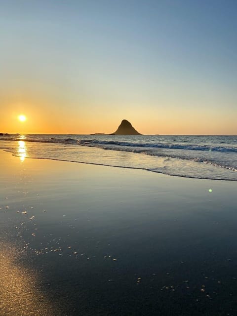 On the beach, white sand