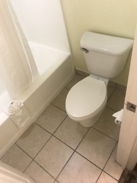 Combined shower/tub, free toiletries, hair dryer, towels