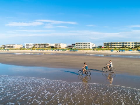 On the beach, white sand