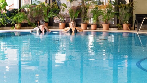 Indoor pool, open 7:30 AM to 8:30 PM, sun loungers