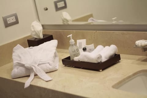 Double Room | Bathroom | Shower, designer toiletries, hair dryer, towels