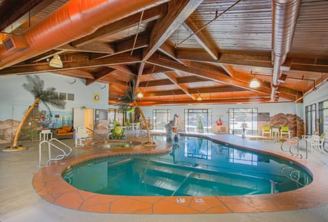 Indoor pool, sun loungers