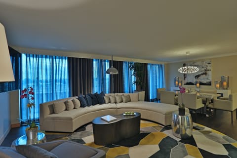 Suite, 1 Bedroom | Living area | 48-inch LCD TV with cable channels, TV, iPod dock