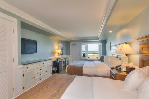 Ocean View with 2 Queen Beds and Private Balcony in the Tower | Premium bedding, desk, free WiFi, bed sheets