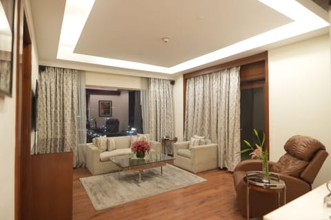 Suite, Terrace (Cocktail Hour) | Living area | 55-inch LCD TV with digital channels, TV