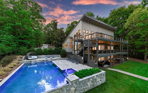 House, Multiple Beds (Lake Norman Getaway) | Pool | A heated pool, sun loungers