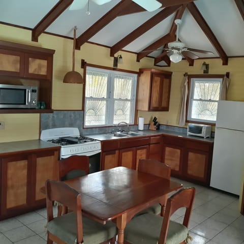 Cabin, Kitchen, Sea View | Private kitchen | Full-size fridge, microwave, toaster oven, cookware/dishes/utensils