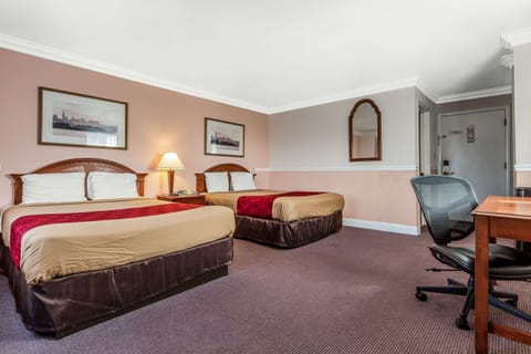 Standard Room, 2 Queen Beds, Non Smoking | Desk, laptop workspace, blackout drapes, iron/ironing board