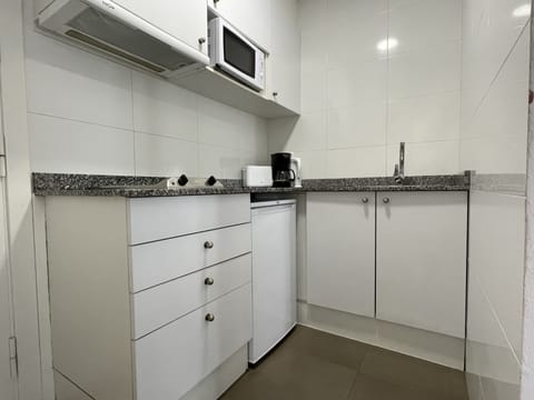 Standard Apartment 2/5 | Private kitchen | Full-size fridge, microwave, stovetop, electric kettle