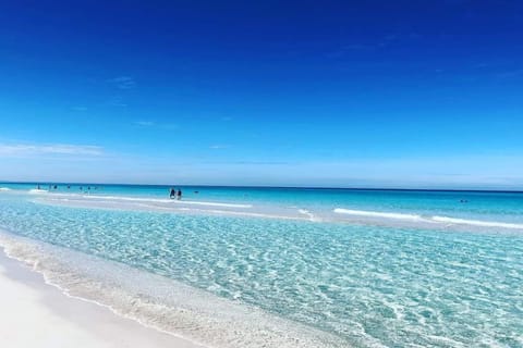 On the beach, white sand