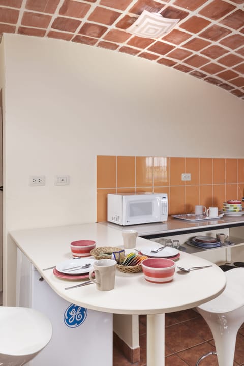 Mini Apartment 1 Bedroom, Kitchenette, Courtyard View | Private kitchenette | Fridge, electric kettle