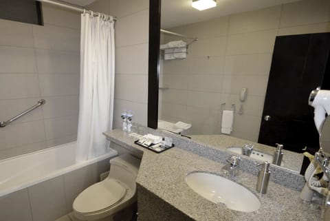 Deluxe Suite, 1 Queen Bed | Bathroom | Shower, free toiletries, hair dryer, towels