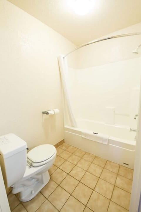 Combined shower/tub, free toiletries, hair dryer, towels