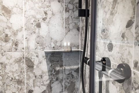 Small Double Room, Balcony, Courtyard View | Bathroom | Shower, hair dryer, towels