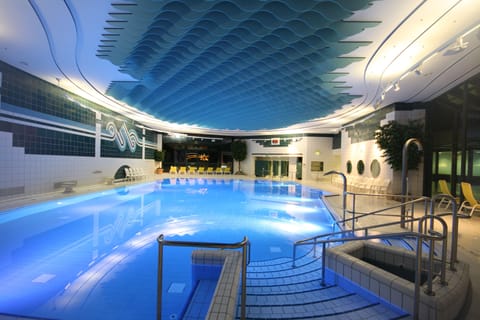 Indoor pool, 2 outdoor pools, open 9:00 AM to 8:00 PM, sun loungers