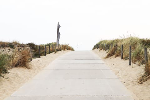 Beach nearby, sun loungers, beach umbrellas