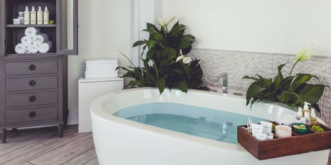 Spa tub, body treatments, hydrotherapy, aromatherapy, hot stone massages